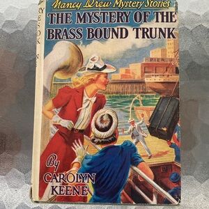 Nancy Drew Mystery of the Brass Bound Trunk Vintage With Dust Jacket